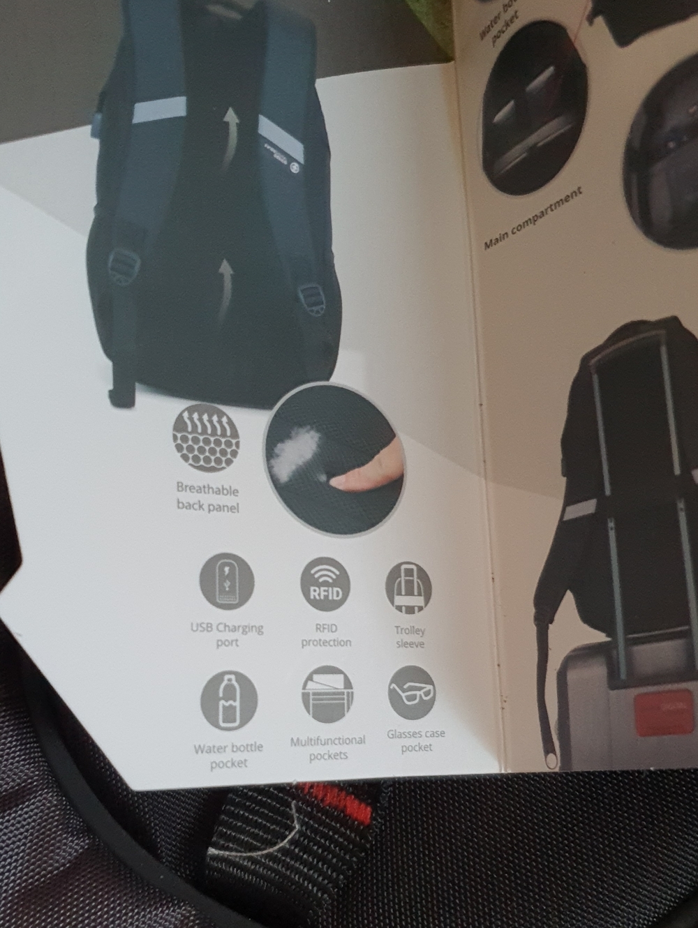 Swissdigital Design Laptop Backpack with USB Charging Port Travel Backpack NWT - Picture 12 of 16